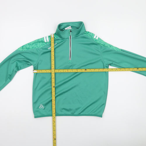 Azzurri Boys Green 10-11 Years 1/4 Zip Sports Sweatshirt