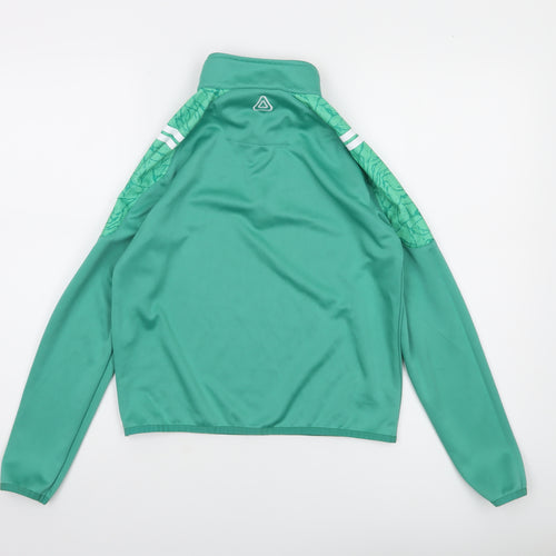 Azzurri Boys Green 10-11 Years 1/4 Zip Sports Sweatshirt