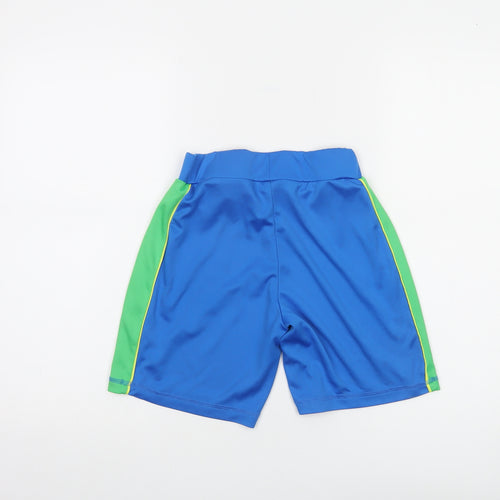Dunnes Stores Boys Blue Green Brasil Athletic Shorts 26in Waist Polyester