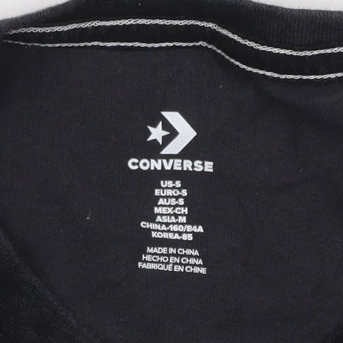 Converse Men's Black Crew Neck Short Sleeve T-Shirt Size S