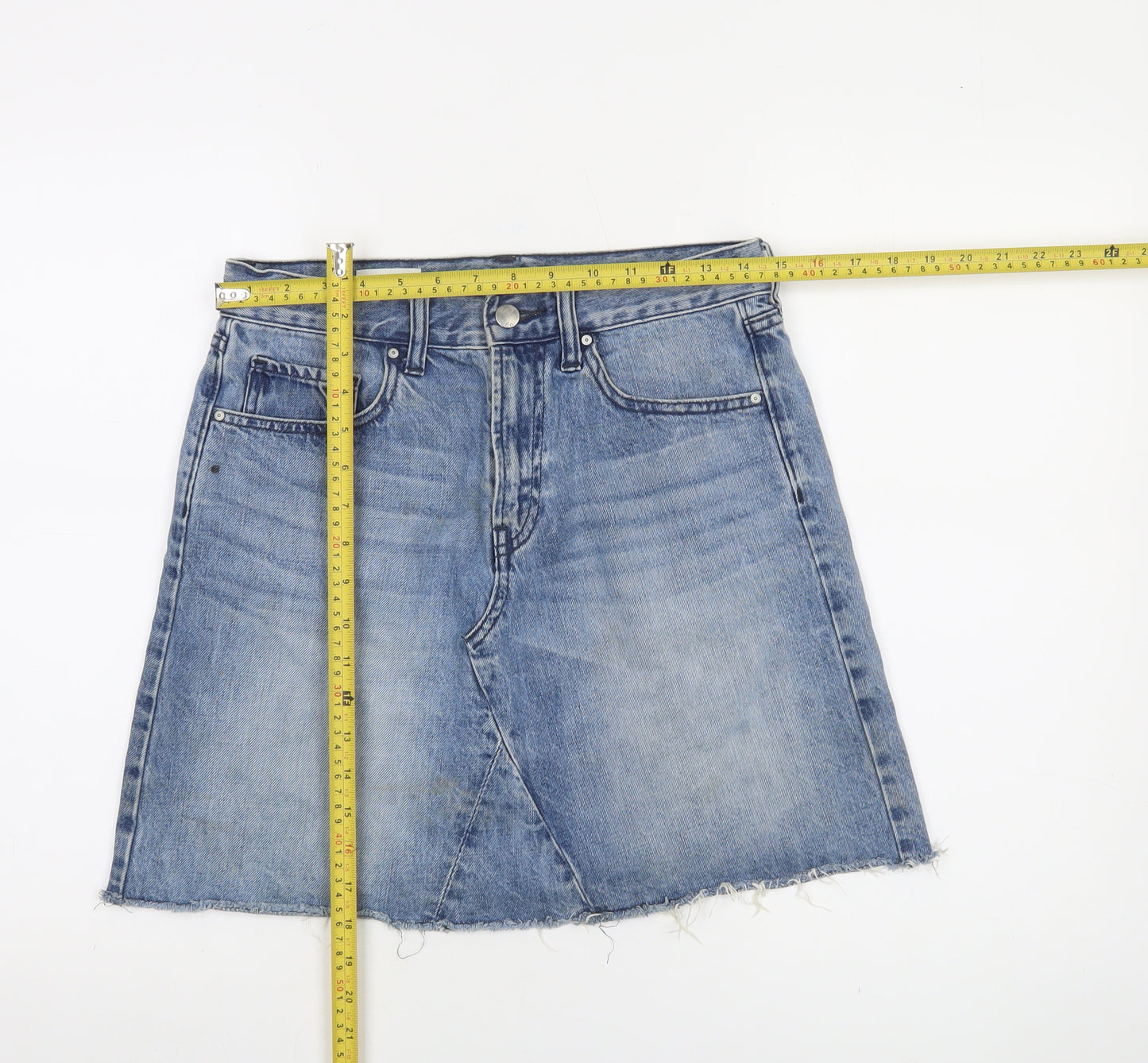 GAP Women’s Blue Denim A-Line Short Skirt Size 8 Cotton