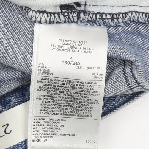 GAP Women’s Blue Denim A-Line Short Skirt Size 8 Cotton