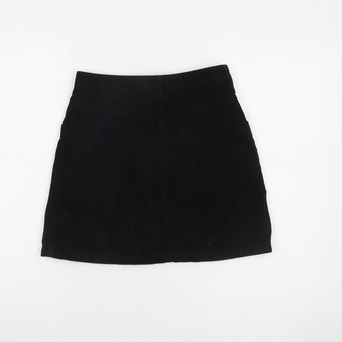 Moto Women’s Black Corduroy A-Line Mini Skirt Size 8