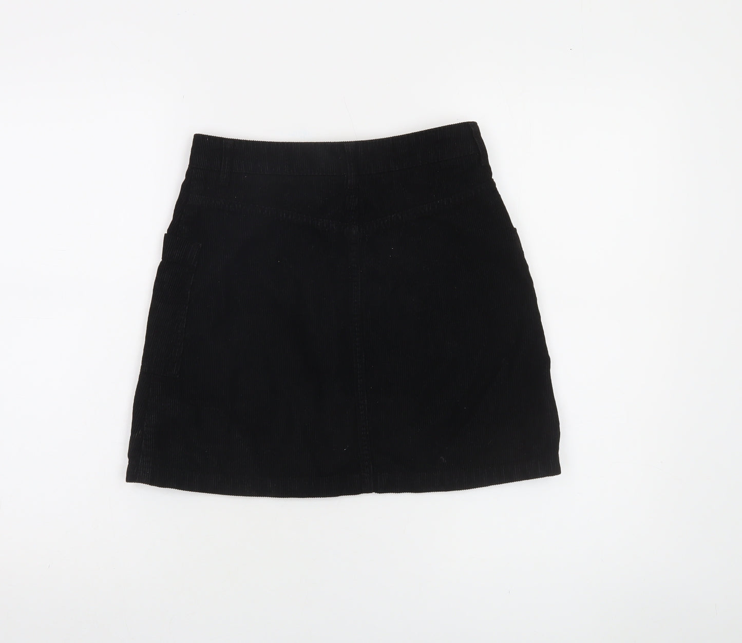 Moto Women’s Black Corduroy A-Line Mini Skirt Size 8