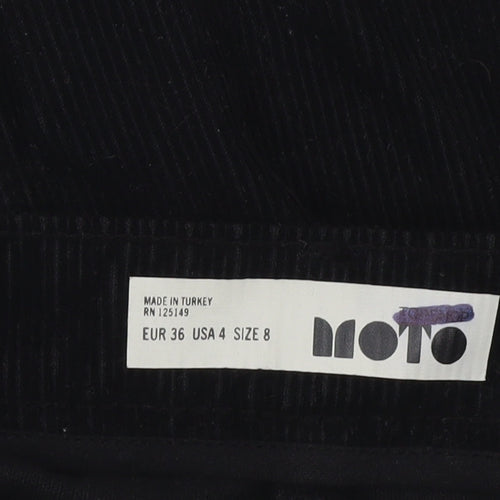 Moto Women’s Black Corduroy A-Line Mini Skirt Size 8