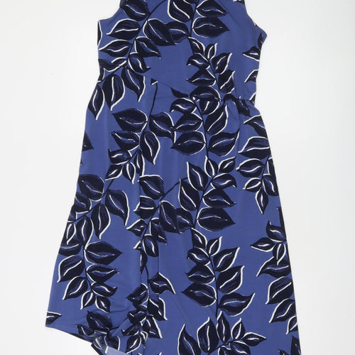 Monsoon Women Blue Floral A-Line Sleeveless Dress Size 12