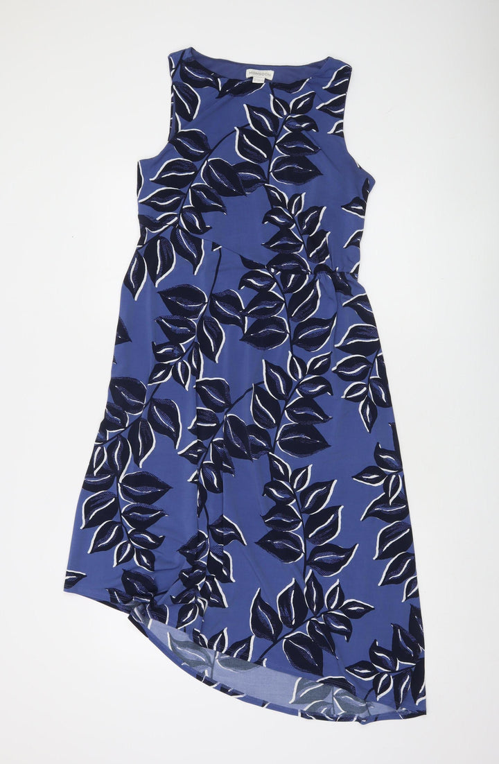 Monsoon Women Blue Floral A-Line Sleeveless Dress Size 12