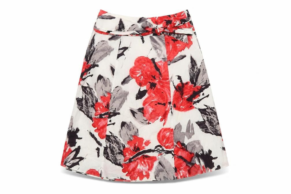 Gerry Weber Women's Multicoloured Floral A-Line Knee Length Skirt Size 8