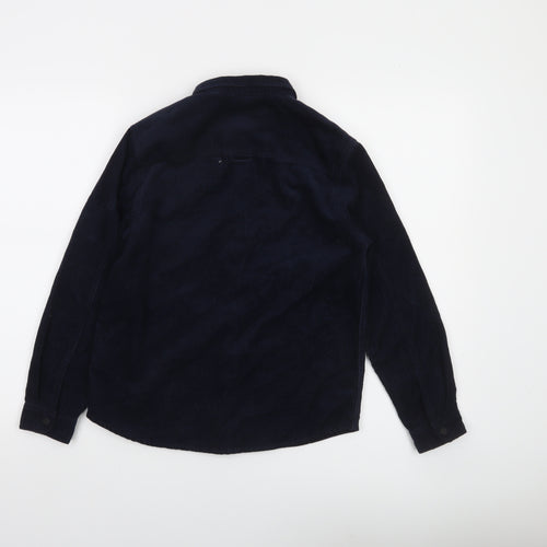 Marks and Spencer Boys Blue Corduroy Button-Up Shirt 10-11 Years