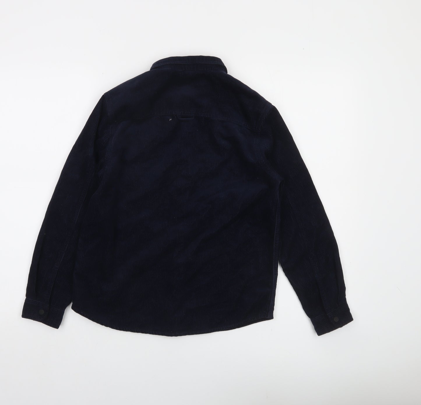 Marks and Spencer Boys Blue Corduroy Button-Up Shirt 10-11 Years