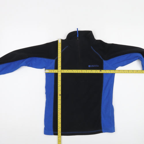 Mountain Warehouse Boys Black Blue Fleece 1/4 Zip Pullover Sweatshirt 9-10 Years
