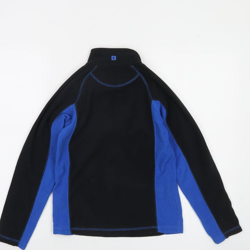 Mountain Warehouse Boys Black Blue Fleece 1/4 Zip Pullover Sweatshirt 9-10 Years