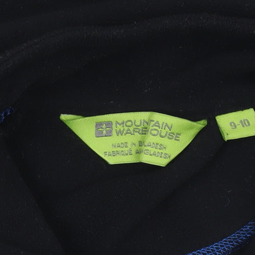 Mountain Warehouse Boys Black Blue Fleece 1/4 Zip Pullover Sweatshirt 9-10 Years