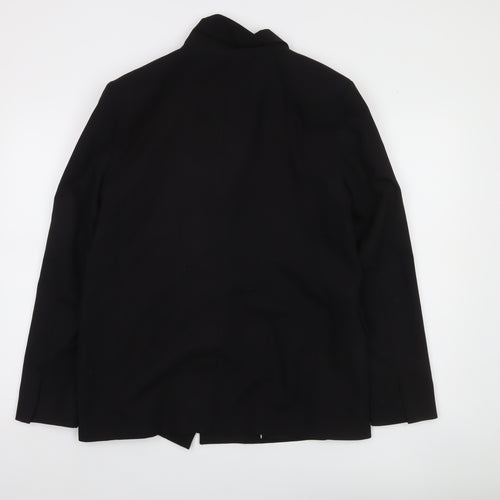 Bershka Womens Black Double-Breasted Blazer Jacket Size 12
