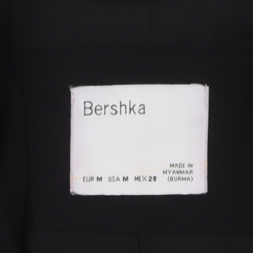Bershka Womens Black Double-Breasted Blazer Jacket Size 12