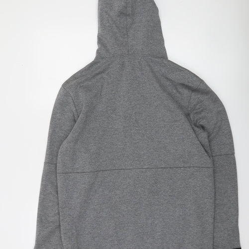 Zara Men’s Grey Full Zip Hoodie Size L Lightweight Cotton Blend