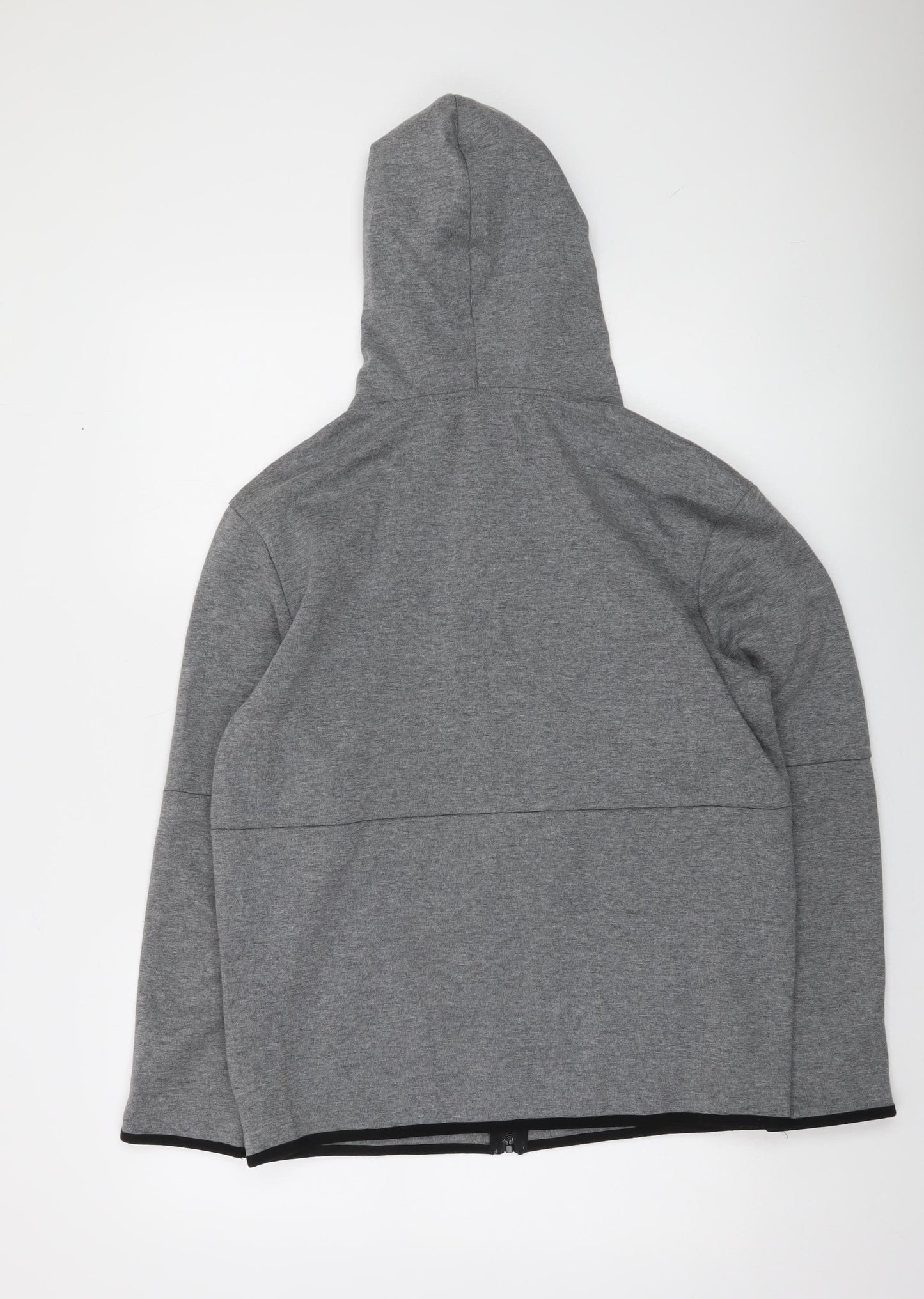 Zara Men’s Grey Full Zip Hoodie Size L Lightweight Cotton Blend