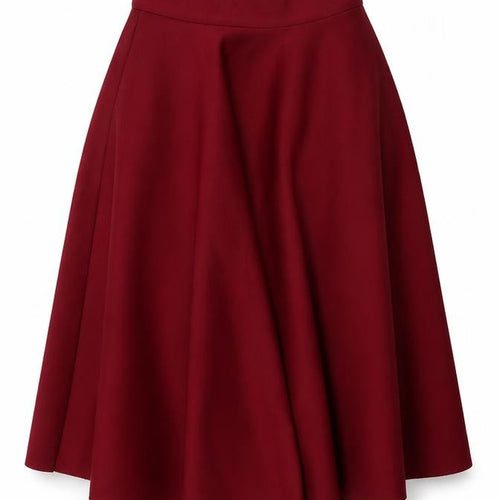 ASOS Women's Red A-Line Midi Skirt Size 4 High Waist Stretch