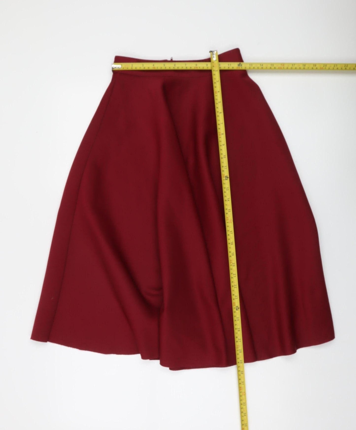ASOS Women's Red A-Line Midi Skirt Size 4 High Waist Stretch