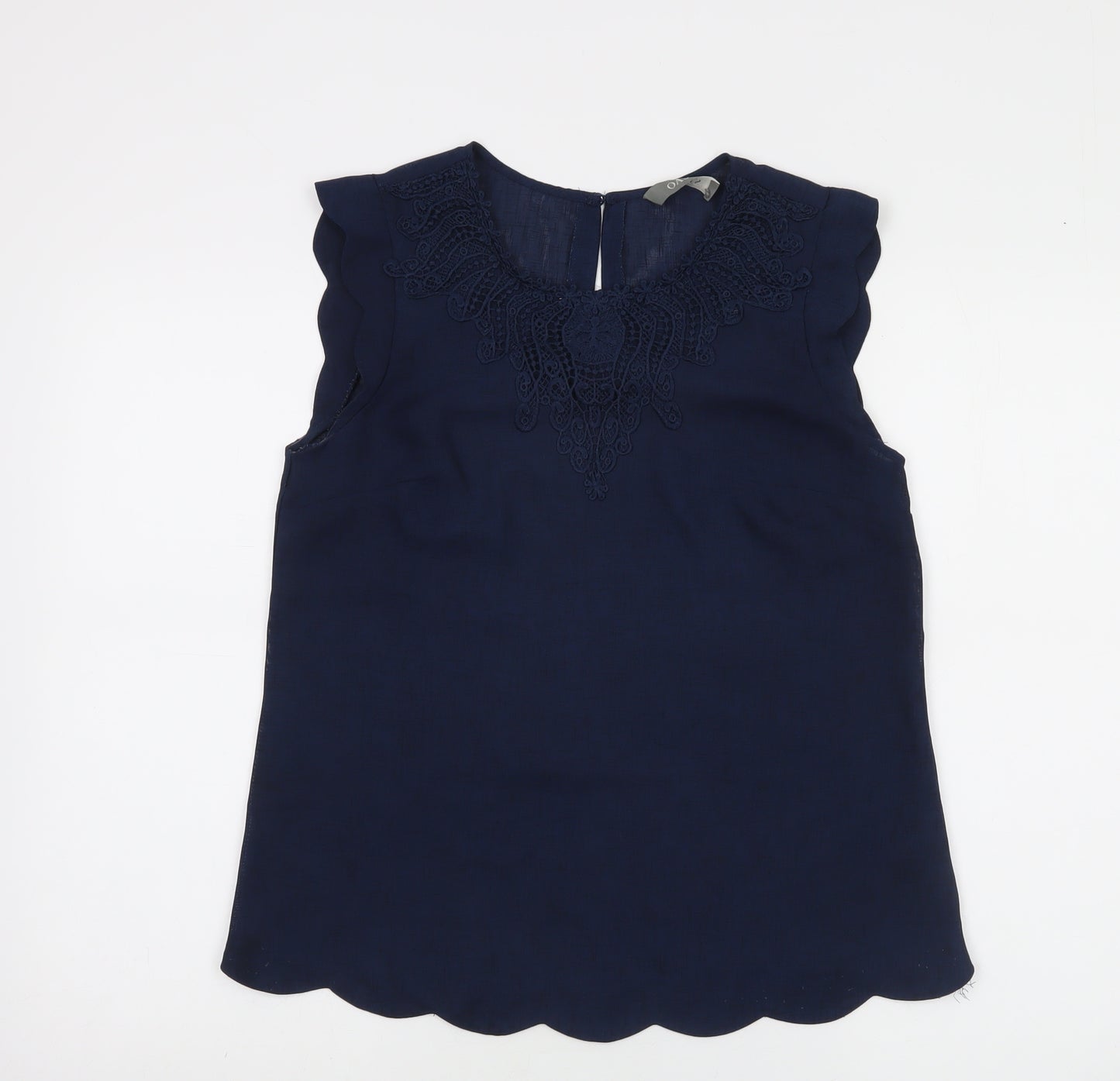 Oasis Womens Blue Cotton Sleeveless Tunic Blouse Size 10