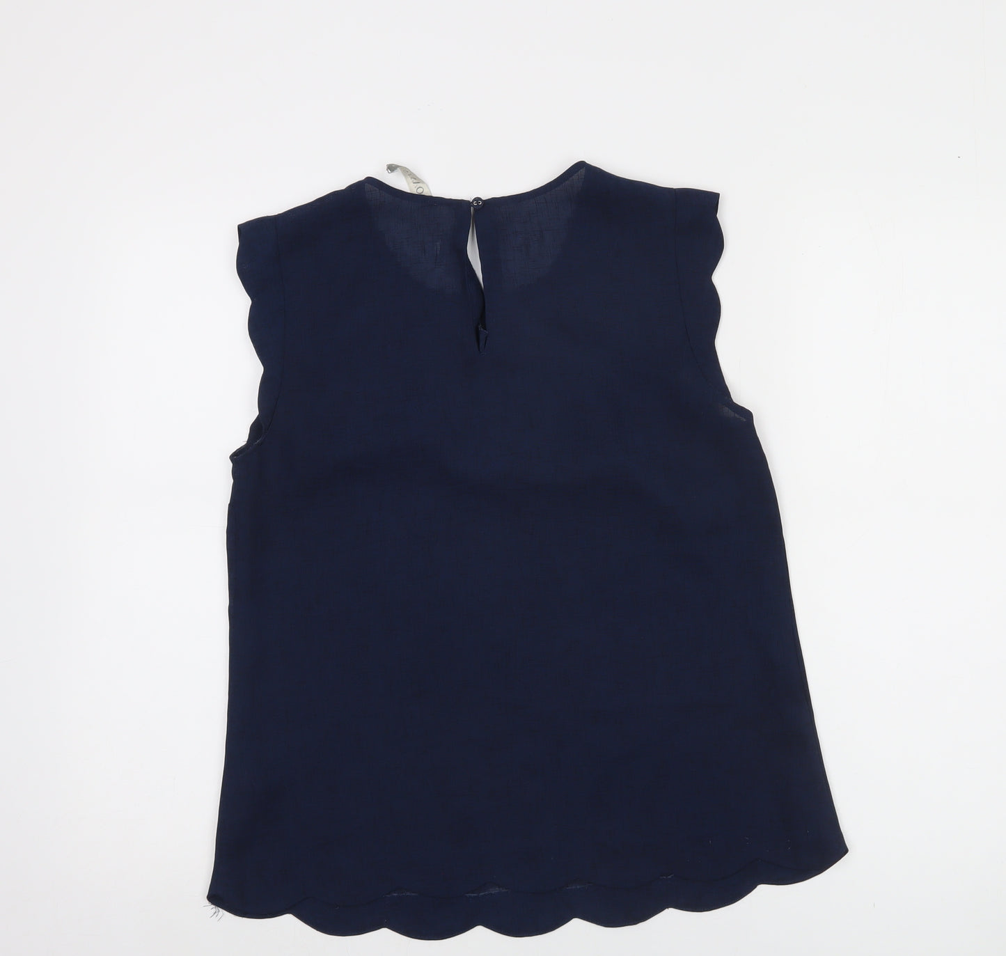 Oasis Womens Blue Cotton Sleeveless Tunic Blouse Size 10