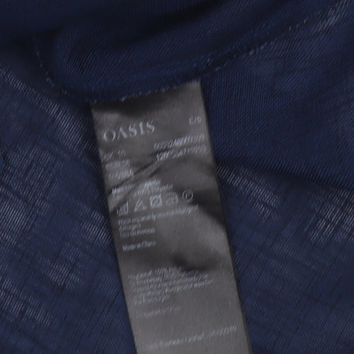 Oasis Womens Blue Cotton Sleeveless Tunic Blouse Size 10