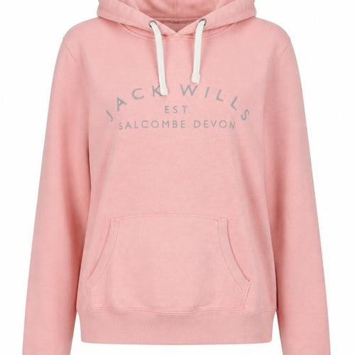 Jack Wills Womens Pink Hooded Pullover Sweatshirt UK 12 Hoodie