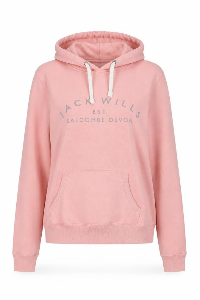 Jack Wills Womens Pink Hooded Pullover Sweatshirt UK 12 Hoodie