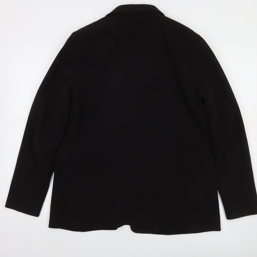 H&M Women Black Size 14 Single-Breasted Blazer Jacket