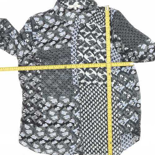 Next Women’s Black Floral Patchwork Long Sleeve Blouse Size 12