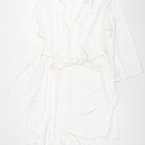 Francis Brenman Women's White Satin Kimono Robe M