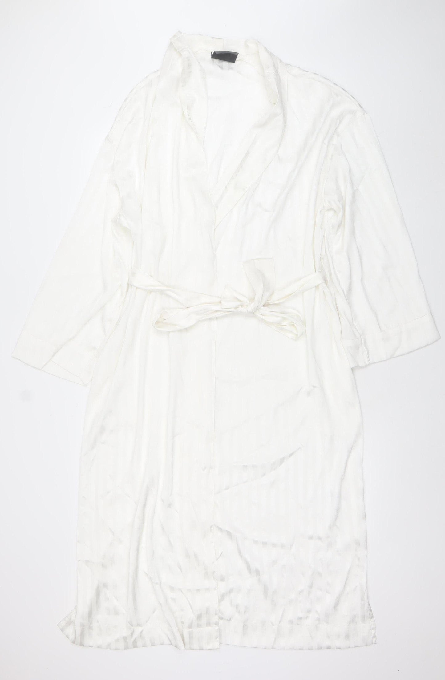 Francis Brenman Women's White Satin Kimono Robe M
