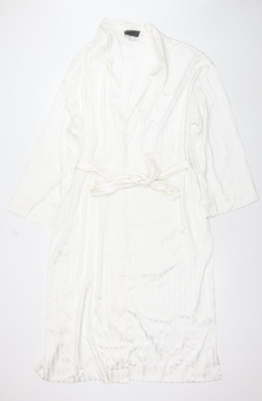 Francis Brenman Women's White Satin Kimono Robe M