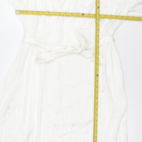 Francis Brenman Women's White Satin Kimono Robe M