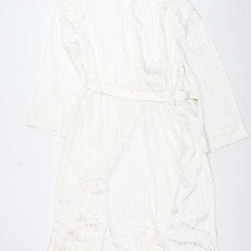 Francis Brenman Women's White Satin Kimono Robe M
