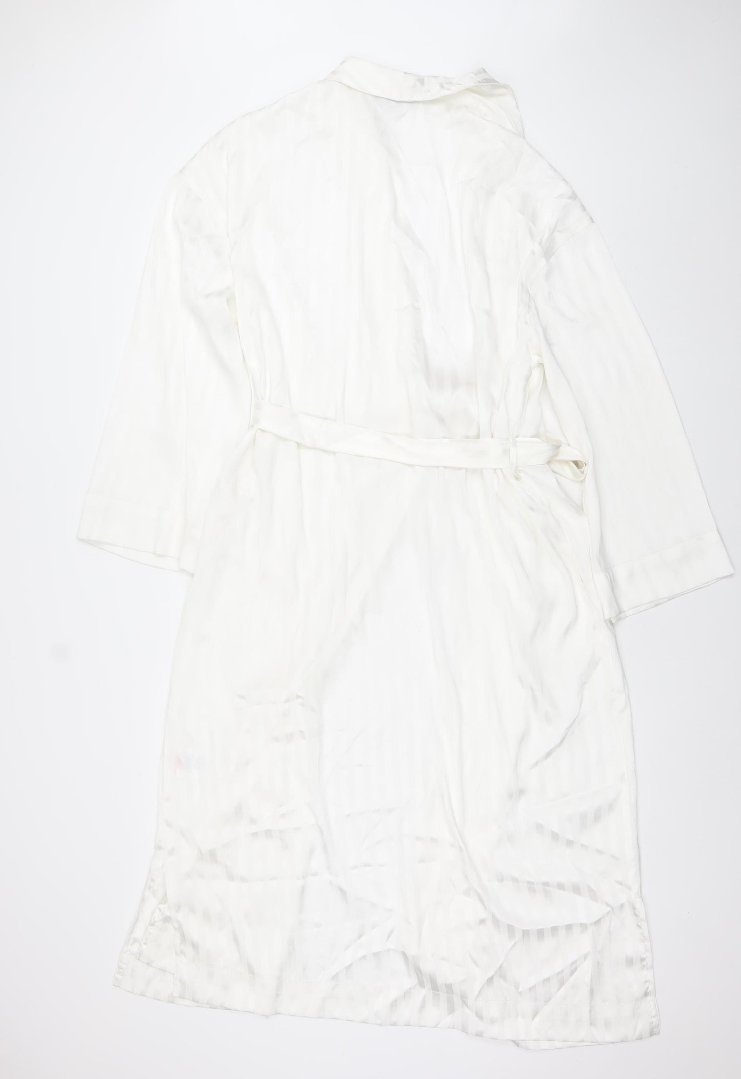 Francis Brenman Women's White Satin Kimono Robe M