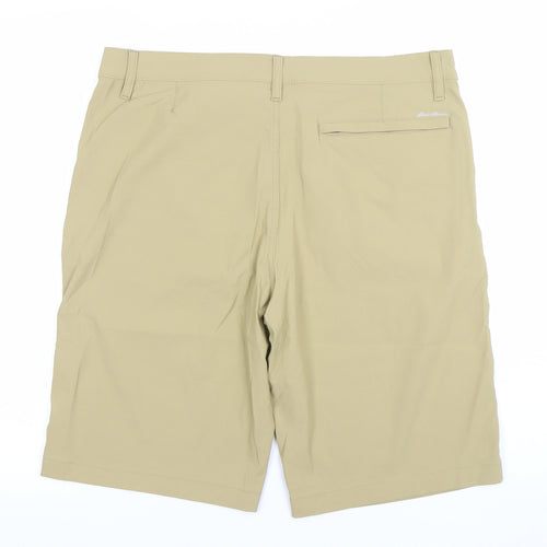 Eddie Bauer Men's Beige Chino Shorts Size 35 Quick Dry Stretch