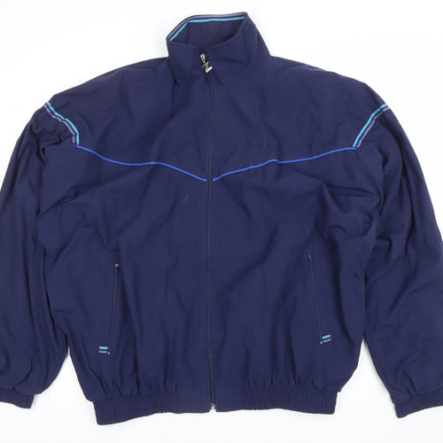 Rucanor Men's Blue L Windbreaker Jacket Lightweight Retro Sportswear