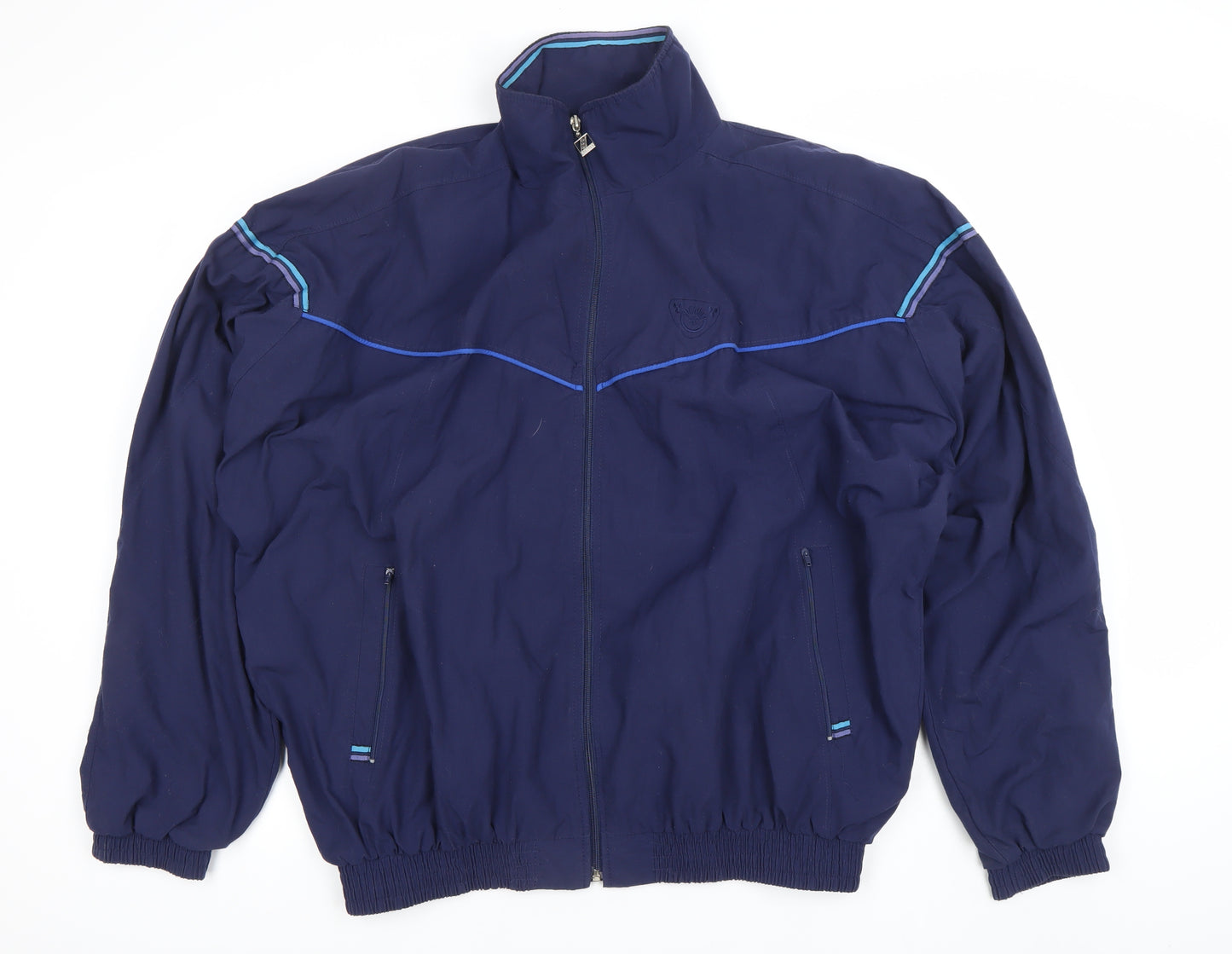 Rucanor Men's Blue L Windbreaker Jacket Lightweight Retro Sportswear