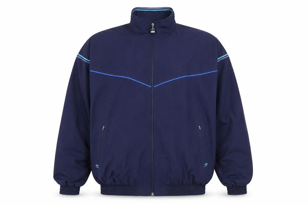 Rucanor Men's Blue L Windbreaker Jacket Lightweight Retro Sportswear