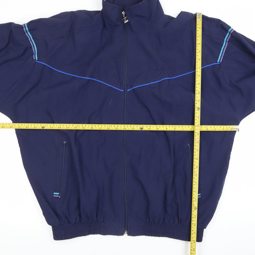 Rucanor Men's Blue L Windbreaker Jacket Lightweight Retro Sportswear
