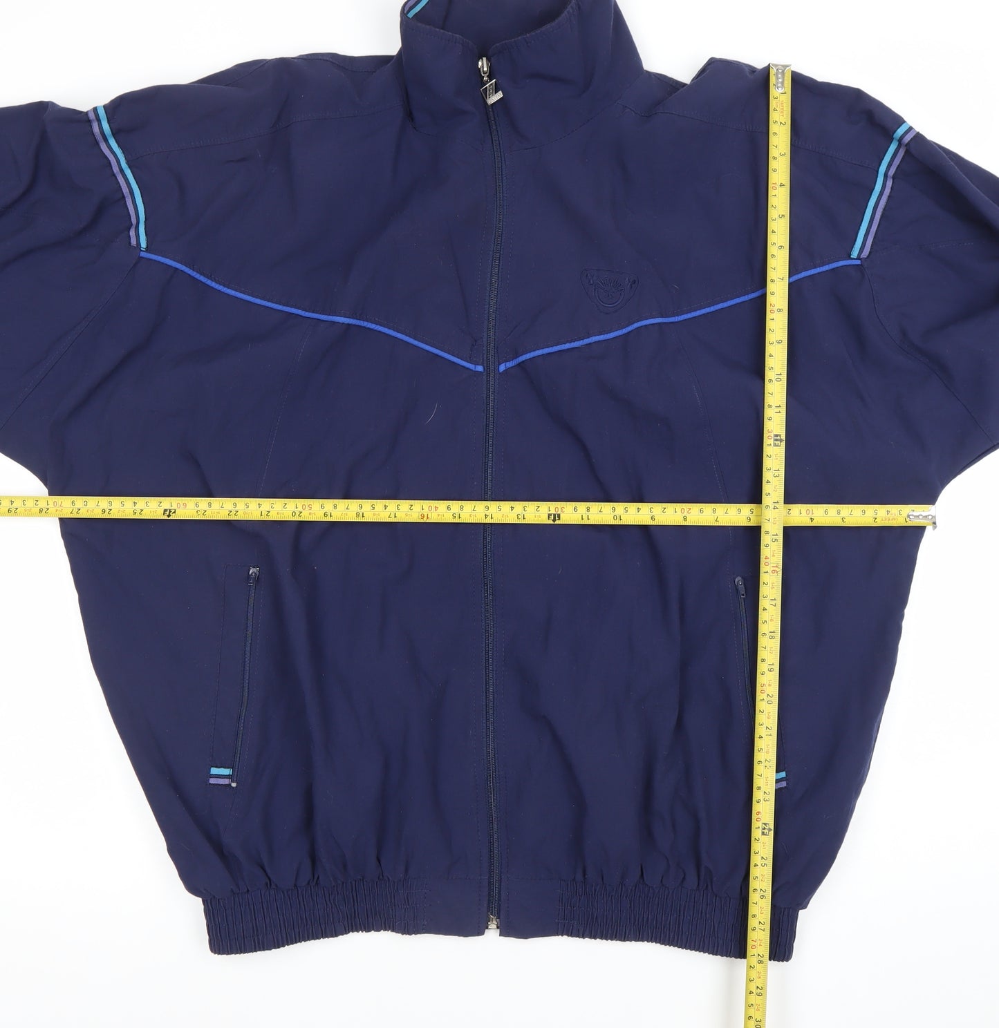 Rucanor Men's Blue L Windbreaker Jacket Lightweight Retro Sportswear