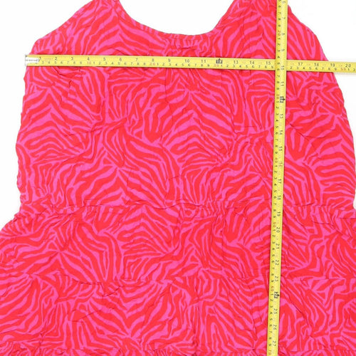 Simply Be Women’s Pink Animal Print Asymmetric Slip Dress Size 26