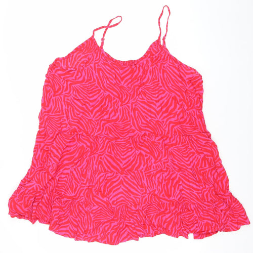 Simply Be Women’s Pink Animal Print Asymmetric Slip Dress Size 26