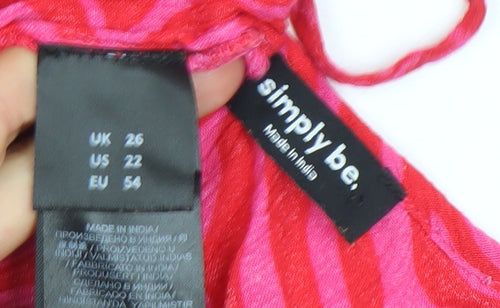 Simply Be Women’s Pink Animal Print Asymmetric Slip Dress Size 26