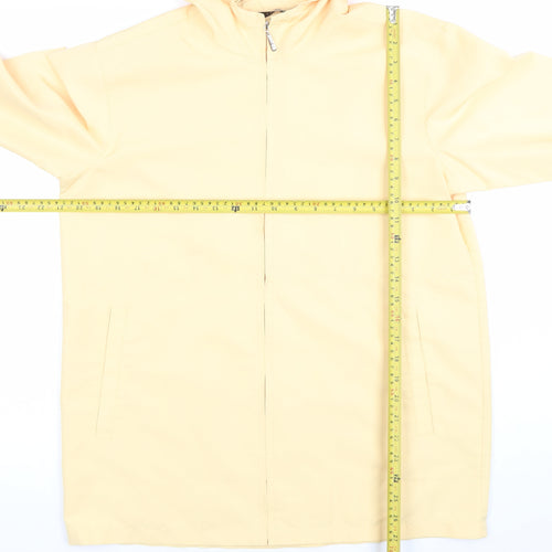 IZOD Women's Yellow Hooded Mid-Length Rain Coat Size S