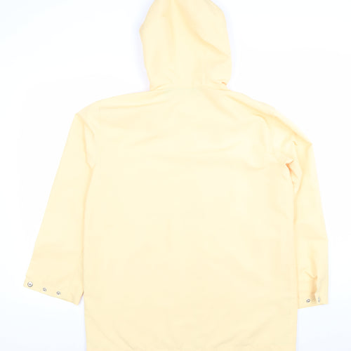 IZOD Women's Yellow Hooded Mid-Length Rain Coat Size S