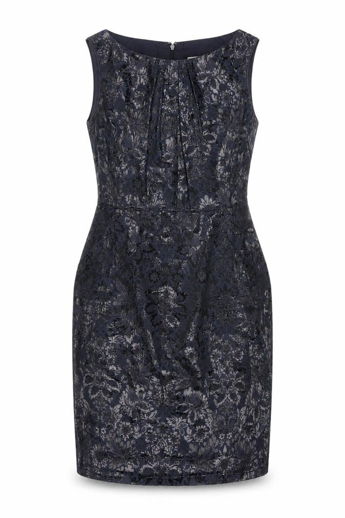 Jigsaw Women’s Blue Jacquard Sleeveless Sheath Dress Size 10