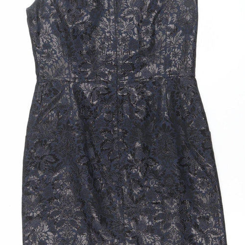 Jigsaw Women’s Blue Jacquard Sleeveless Sheath Dress Size 10