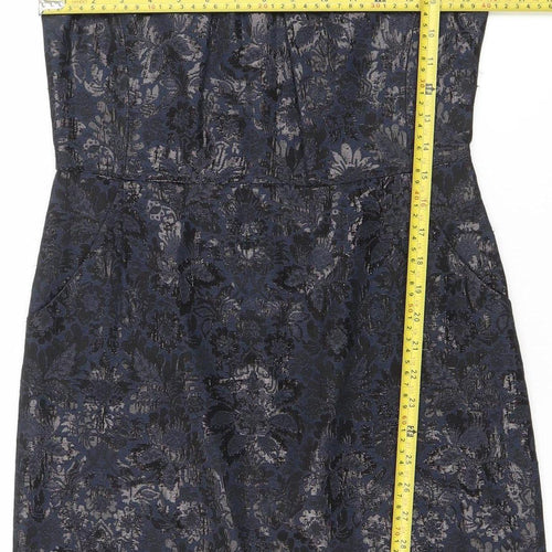 Jigsaw Women’s Blue Jacquard Sleeveless Sheath Dress Size 10